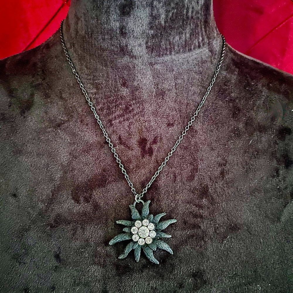 Black Sun Rhinestone Necklace